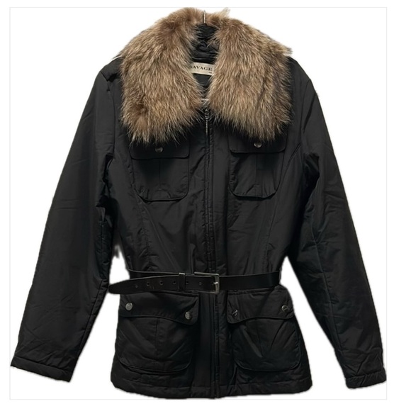 Vintage Savage Real Marmot Fur Removable Collar Jacket size M (46). - Picture 2 of 16